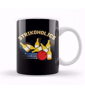 Funny Strike Expert Bowling Strikoholics Bowler Kupa Bardak Porselen