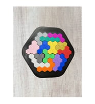 Alvera Petek Desenli Altıgen Puzzle – 3D Baskı Renkli Zeka Oyunu