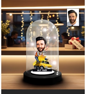 KİŞİYE ÖZEL KAMYONCU, İNŞAATÇI, KAMYON ŞOFÖRÜ TASARIM IŞIKLI KARİKATÜR FANUS BİBLO