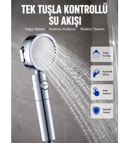 Masaj ve Yağmur Modlu Su Tasarruflu Duş Başlığı