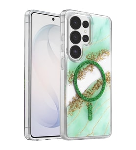 Northcity Onegif Samsung Galaxy S26 Ultra Uyumlu Lotus Simli Magsafe Kapak - Yeşil