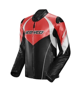 JK187 Motosiklet Montu Deri 4 Mevsim Oxford 600-D Dayanıklı Kumaş Motorcu Mont Black-Red