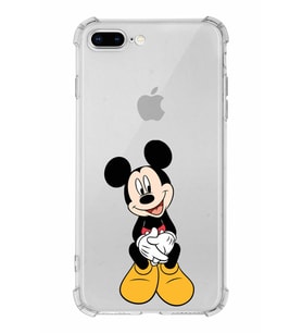 Apple iPhone 7 Plus Uyumlu Köşe Korumalı Antişok  Kapak Mickey Mouse Tasarımlı Şeffaf  Kılıf