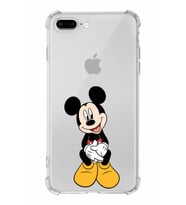 Apple iPhone 7 Plus Uyumlu Köşe Korumalı Antişok  Kapak Mickey Mouse Tasarımlı Şeffaf  Kılıf