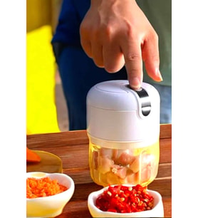 Şarjlı Portatif Doğrayıcı Mini Pratik Rondo El Doğrayıcı Üç Bıçaklı Çelik Bıçaklı