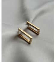 Çelik Gold Dikdörtgen Küpe