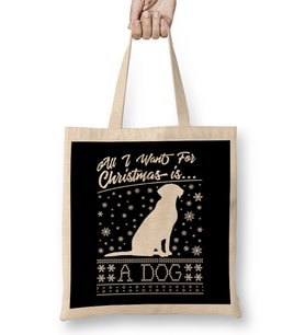 All I Want For Christmas Is A Dog Knit Pattern Bez Çanta Uzun Saplı