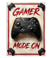 Gamer Mode On Kumanda Dekoratif Kanvas - Mdf Ahşap Tablo