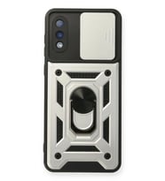 Durukar® Samsung Galaxy A02 Kılıf Pars Lens Yüzüklü Silikon - Gümüş