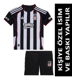 Beşiktaş Forma 2025/2026 Sezon KİŞİYE ÖZEL İSİM VE NUMARA BASKILI Çocuk Futbol Forması pp33