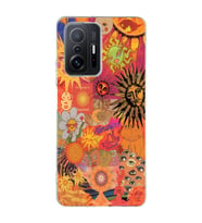 Redmi Mi 11T/Mi 11T Pro Uyumlu Vintage Kolaj Desenli Şeffaf Telefon Kılıfı