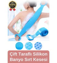 Yıkanabilir Back Scrubber Masaj Etkili Silikon Çift Taraf Duş Lifi Banyo Sırt Kesesi Büyük Boy 70cm