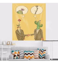 Bakışaçısı Niyet Optimist Pesimist Leke Tutmaz Kadife Dokulu Kumaş Duvar Örtüsü Duvar Halıs Tapestry (Karışık)