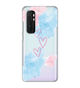 Xiaomi Mi Note 10 Lite Uyumlu Kalp Desenli Şeffaf Telefon Kılıfı