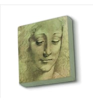 Baş Etüdü (Leonardo Da Vinci) Baskılı Doğaltaş  Magnet(KRG-138)Buzdolabı Süsü