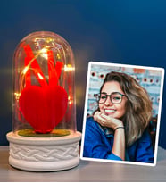 Kişiye Özel Fotoğraflı Hediye Seti Led Işıklı Fanus ve Fotoğraf - Size Özel Hediye Seti (Model 3)