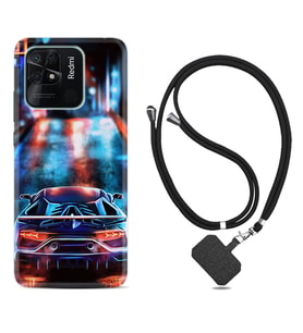 Xiaomi Poco X3 Pro M4 Pro X4 Pro C40 10C Kılıf Boyun Askılı Silikon Neon Cars 1724