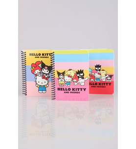 DEKOMUS İLE LİSANSLI BEST FRIENDS KUROMI,HELLO KITTY,CINNAMOROLL "TEKLİ" SPIRALLI A6 80 YAPRAK BLOKNOT