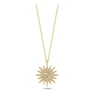 Taşlı Yıldız Altın Kaplama Kolye KLY14 (Gold)