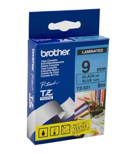 Tonersepeti Brother Tz-521 Mavi Üzerine Siyah Orjinal Lamine Etiket