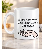 Minimal El Çizimi Desenli Sanatsal Sevdiklerinize Hediye Porselen Kupa Bardak