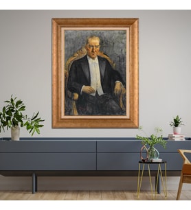 Altın Paspartulu Atatürk  Çerçeveli Tablo C175 (Gold)