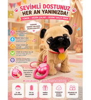 Sevimli Hareketli Sesli Kedi Köpek Oyuncak – Yürüyen, Müzikli, Ses Taklitli, Kuyruk Sallayan Peluş Oyuncak