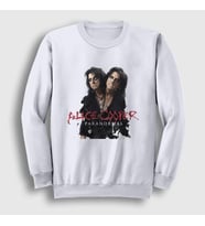 Presmono Unisex Beyaz Paranormal Müzik Alice Cooper Sweatshirt 498699tt