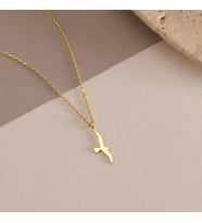Kişiye Özel Minimalist Kuş Model Kolye 925K Gümüş (Gold)