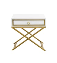 Jasmin Gold Metal Beyaz Komodin