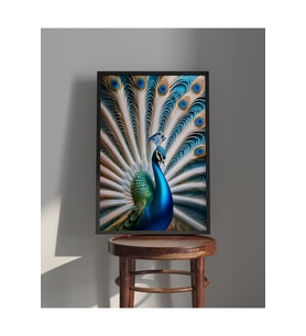 Tablo  Ahşap Çerçeveli Tablo  Çerçeveli Poster  Tavuskuşu Tablosu, Hayvan Temalı Tablo