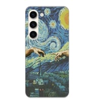 Samsung Galaxy S23 Uyumlu Sanatsal Vintage Desenli Şeffaf Telefon Kılıfı