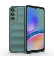 Galaxy A05S Kılıf Esnek TPU Oyuklu Arka Yüzey Tasarımlı Etnik Silikon Kılıf (Koyu Yeşil)