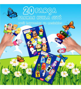 2 Set - 20 Parça Tox Evcil Hayvanlar ve Meslekler Parmak Kukla T771 T761