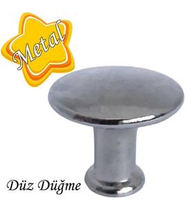 Düz Düğme Krom Kulp Mobilya Çekmece Dolap Kapak Kulbu Metal Kulp Aksesuarları Vidalı