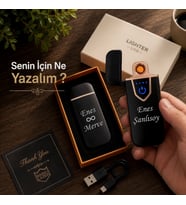 İsme Özel Şarjlı Çakmak - Çift Yön Baskı Opsiyonu- Babaya Sevgiliye Eşe Arkadaşa Hediye