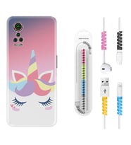 General Mobile GM 21 Pro GM 22 Pro Plus Kılıf Kablo Koruma Spiral Silikon Sweety Unicorn 1737