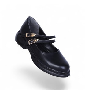 Scarletta S12 Cilt Siyah Kadın Loafer Ayakkabı