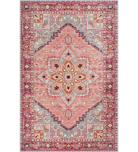 Eliana Home Baskılı, Yıkanabilir Kaymaz Taban Salon Halısı LNA1424 100x150 cm (Pembe)