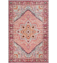 Eliana Home Baskılı, Yıkanabilir Kaymaz Taban Salon Halısı LNA1424 100x150 cm (Pembe)