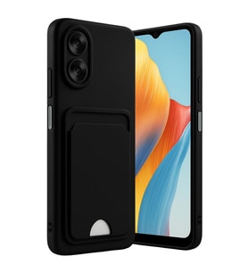 Oppo A38 Kılıf Kelvin Kartvizitli Silikon - Siyah