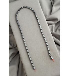 Hematit Doğal Taş Parlak Füme Dikdörtgen Kesim 4x8mm Dizi