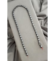 Hematit Doğal Taş Parlak Füme Dikdörtgen Kesim 4x8mm Dizi