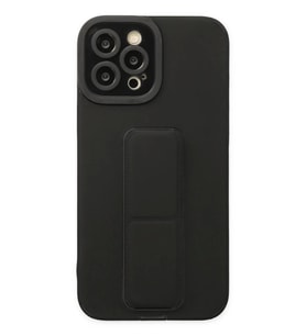 Newface Apple iPhone 12 Pro Max Kılıf Mega Standlı Silikon - Siyah