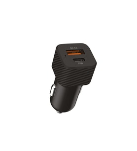 Araç İçi Hızlı Şarj Çakmaklık Adaptörü 3.0 USB  Type-C 20W Araç Şarj Cihazı (Siyah)