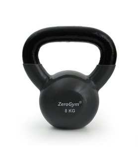 Zerogym Vinil Kaplı İçi Demir Kettlebel, Çaydanlık Dambıl 8 kg Gri