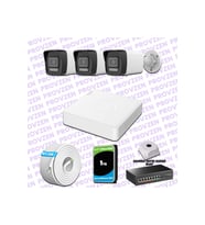 Provzen Hikvision 3 IP 4MP Hibrit ColorVu Güvenlik Kamerası Seti Olay Anında bildirim