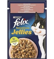 FELİX Pouch Sensations Jellies Somon Ve Karidesli Yaş Kedi Maması 85 Gr X12 Adet