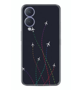 Vivo Y17s Kılıf Silikon Desen Özel Seri Line Planet 1736