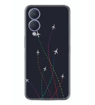 Vivo Y17s Kılıf Silikon Desen Özel Seri Line Planet 1736